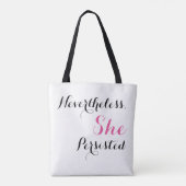 Desondanks bleef ze vasthouden tote bag (Achterkant)