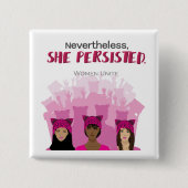 Desondanks bleef ze vasthouden vierkante button 5,1 cm (Voorkant)