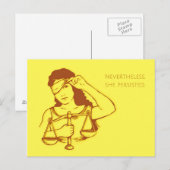 Desondanks hield ze aan (geel) briefkaart (Voorkant / Achterkant)