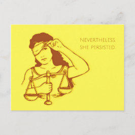 Desondanks hield ze aan (geel) briefkaart