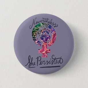 Desondanks hield ze de Feministische Symbol Art vo Ronde Button 5,7 Cm