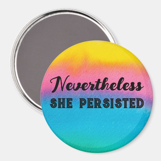 Desondanks hield ze de Waterverf regenboog vol Magneet (Voorkant / Achterkant)