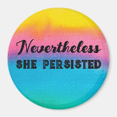 Desondanks hield ze de Waterverf regenboog vol Magneet (Voorkant)