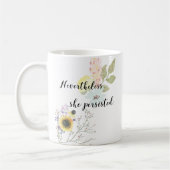 Desondanks hield ze vast aan Calligrafie Quote Koffiemok (Links)