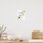 Desondanks hield ze vast aan Calligrafie Quote Poster (Keuken)