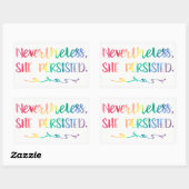 Desondanks hield ze vast aan de regenboog-Waterver Rechthoekige Sticker (Vel)