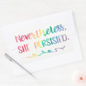 Desondanks hield ze vast aan de regenboog-Waterver Rechthoekige Sticker (Envelop)