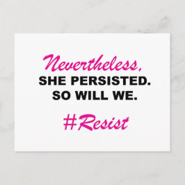 Desondanks hield ze vast en zullen we zwart roze z briefkaart