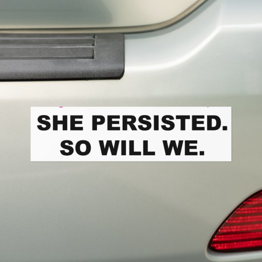 Desondanks hield ze vast en zullen we zwart roze z bumpersticker (Op auto)