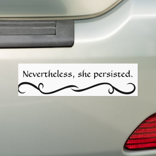 "Desondanks hield ze vol" Bumpersticker (Op auto)