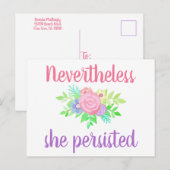 Desondanks hield ze vol met Paars van de Cute Flor Briefkaart (Voorkant / Achterkant)