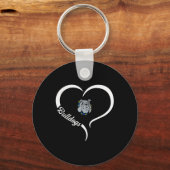 Desoto County Bulldogs Logo Halve Hart Slogan Hs Sleutelhanger (Voorkant)