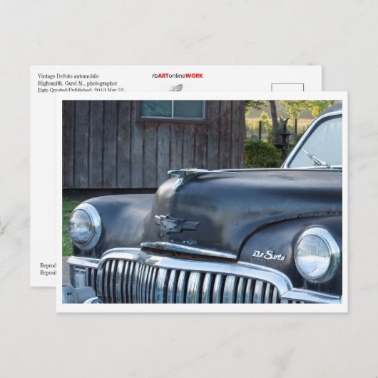  DeSoto-front-end Briefkaart (Voorkant / Achterkant)