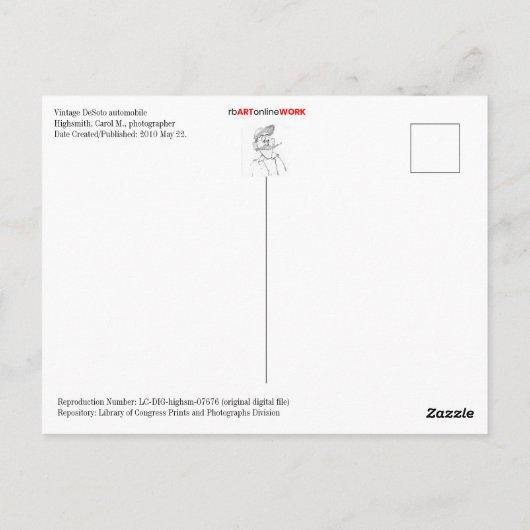 DeSoto-front-end Briefkaart (Achterkant)