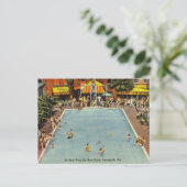 DeSoto Zwembad - Hotel Savannah GA Historisch Briefkaart (Staand voorkant)