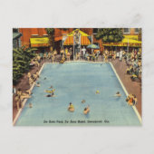 DeSoto Zwembad - Hotel Savannah GA Historisch Briefkaart (Voorkant)