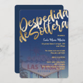 Despedida de Soltera Invitation Las Vegas FauxGold Kaart (Voorkant / Achterkant)