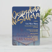 Despedida de Soltera Invitation Las Vegas FauxGold Kaart (Staand voorkant)
