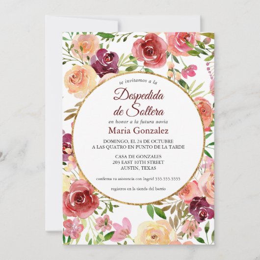 Despedida de Soltera Rosas Vrijgezellenfeest Kaart (Voorkant)