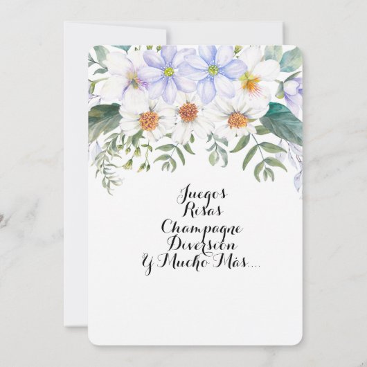 Despedida de Soltera-uitnodiging, En español Kaart (Achterkant)