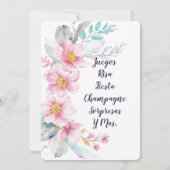 Despedida de Soltera-uitnodiging, En español Kaart (Achterkant)