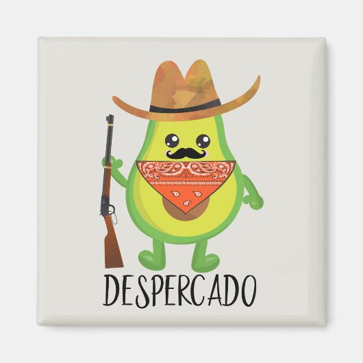 Desperado Despercado Avocado Cowboy Grappige Bandi Magneet (Voorkant)