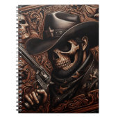 Desperado dood: Pistool-wielding schedel in Cowboy Notitieboek (Voorkant)