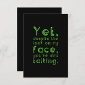 Despite the look on my face funny hilarious humor bedankkaart (Voorkant / Achterkant)