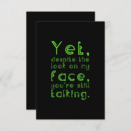 Despite the look on my face funny hilarious humor bedankkaart (Voorkant / Achterkant)