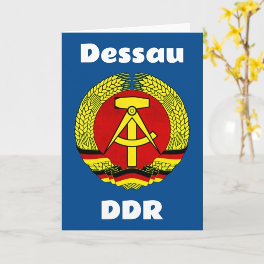 Dessau, DDR, Dessau, Duitsland (Oost-Duitse Ossi) Kaart (Gele Bloem)