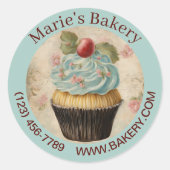  Dessert Baker Cake Cateraar Cupcake Bakkerij Ronde Sticker (Voorkant)