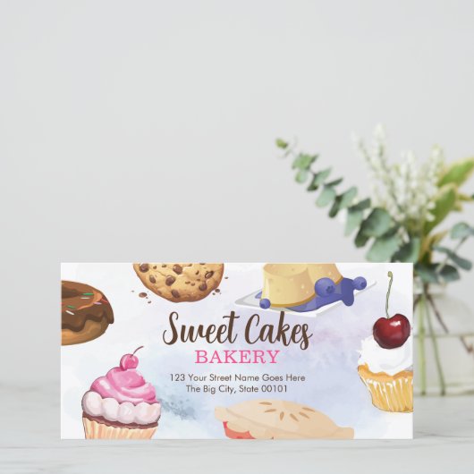 Dessert Bakery Cadeaubon Sjabloon (Staand voorkant)