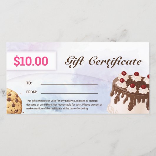 Dessert Bakery Cadeaubon Sjabloon