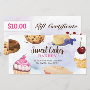Dessert Bakery Cadeaubon Sjabloon