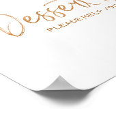 Dessert Bar, 8x10 stijlvol Roos Gold Wedding Sign Poster (Hoek)