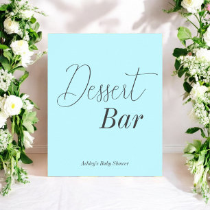 Dessert Bar Blauw Zwart Baby shower Poster