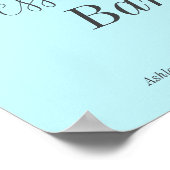 Dessert Bar Blauw Zwart Baby shower Poster (Hoek)