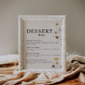 Dessert Bar Boho Wildflower Wedding Sign Poster