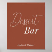 Dessert Bar Bruin Bruiloft Terracotta Poster (Voorkant)