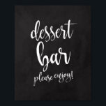 Dessert Bar Chalkboard 8x10 Wedding Sign Poster<br><div class="desc">Een elegant teken voor de rand van de bruiloft, dat de tekst "Sluiting van het dessert alstublieft!" in een geëxtraheerd scriptlettertype bevat, voegt de penseelstructuur een spontaan en afspeelbaar gevoel toe. De achtergrondkleur kan aan uw behoeften en voorkeuren worden aangepast. Neem contact met mij op als u een speciaal verzoek...</div>