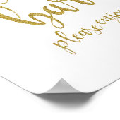 Dessert Bar Gold Glitter 8x10 Wedding Sign Poster (Hoek)