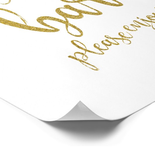 Dessert Bar Gold Glitter 8x10 Wedding Sign Poster (Hoek)