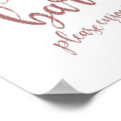 Dessert Bar Roos Gold Glitter 8x10 bruiloft Poster (Hoek)