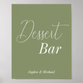 Dessert Bar Sage Groen Baby shower Bruiloft Poster (Voorkant)