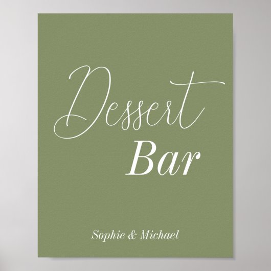 Dessert Bar Sage Groen Baby shower Bruiloft Poster (Voorkant)