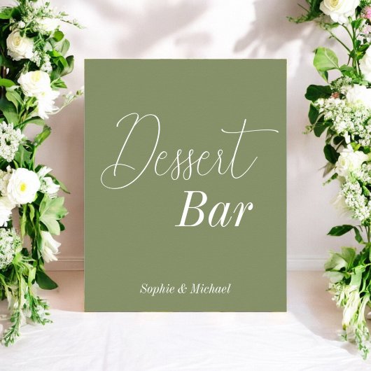 Dessert Bar Sage Groen Baby shower Bruiloft Poster