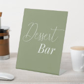 Dessert Bar Sage Groene bruiloft Reclamebord Met Voetstuk (Insitu)
