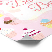 Dessert Bar Sign Roze Cute Cupcakes Poster (Hoek)