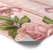 Dessert Bar Sign Roze  Rozen Floral Poster (Hoek)