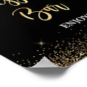 Dessert Bar Sign Zwart & Goud Glitter Confetti Poster (Hoek)